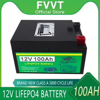 12V LiFePO4 Baterija Ugrađen BMS 100AH Litij-željezo-Fosfatnih ćelije 5000 + Dubokog Ciklusa Za Kampere RV Golf Cart Solarni + Punjač
