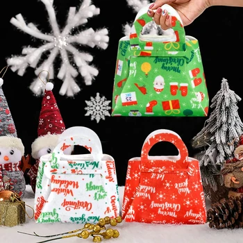 Poklon vrećice s ručkom od tkanine s uzorkom Jelena Djeda Mraza, Tkiva torbu, Torbu, Božićne darove za čokolade, pakiranje torba