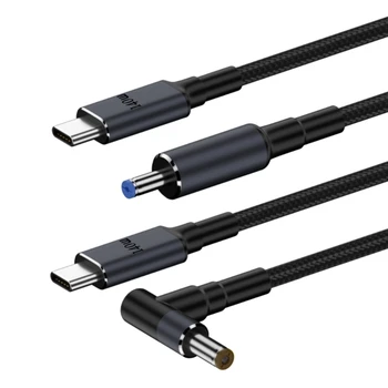 Kabel za punjenje laptopa i USB C, Kabel za punjenje od PD do DC5,5x2,1 mm, 5,5x2,5 mm, kabel adapter napajanja za laptop 28 5A 140 W, N58E