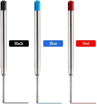 10 kom. Metalnih kemijske olovke za točenje Plavom, crvenom, crnom tintom, Loptu olovke sa srednjom valjka, punjenje za školski uredski materijal Parker