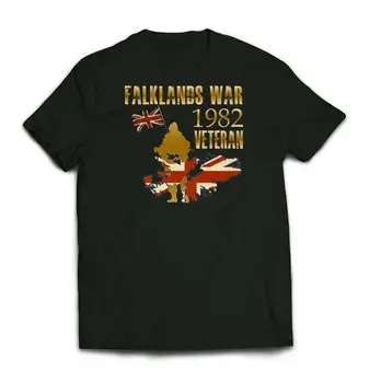 JHPKJVintage Majica sa po cijeloj površini veteran Falklands rata, od pamuka Premium klase kratkih rukava i okruglog izreza, muška majica S-3XL