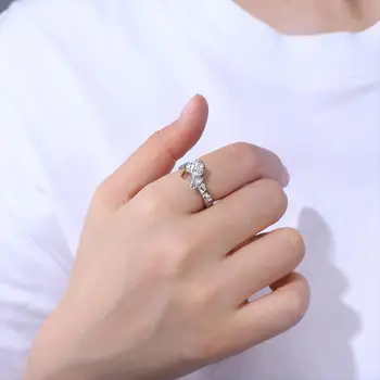 Slatka Prsten za životinje Безволосым Mačka Fortune, par nakit, Podesivi Prsten na prst Za Muškarce I Žene, poklon za Valentinovo