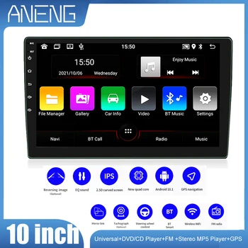 car GPS navigator 10 cm 2 Din DVD i CD stereo MP5 player Bluetooth 5,0 stereo FM radio s RDS WiFi za Android 10,1 Univerzalni