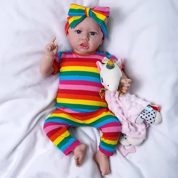 Lutke Reborn Baby Silikon Ud Realistična Lutka-beba s Mekim Tijelom rođendanski Poklon Mekana Na Dodir Ugodna Djevojka Bebe Reborn