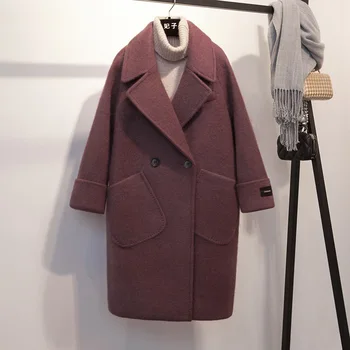Donje vune kaput tipa Concubine za jesen/zimu, novo Slobodno i приталенное vune kaput srednje dužine