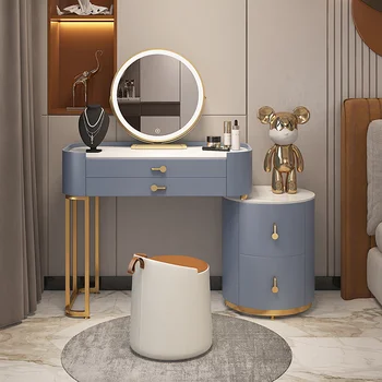 Jednostavan luksuzni Toaletni stol, poboljšani ormar za pohranu od masivnog drva, Ugrađeni Moderni jednostavan ormar za spavaću sobu u кремовом stil za djevojčice