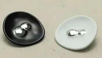 10 kom./lot, Veličina: 13 mm do 24 mm, Metalni gumbi u obliku dviju srebrnih bodova, Modnih gumbi za šivanje ženske nošnje (SS-3087)