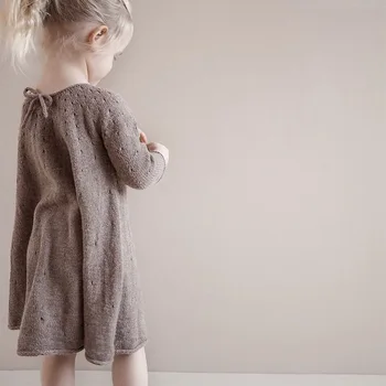 Вязаное haljina za djevojčice, Jesensko-zimske haljine za malu djecu, odjeća od 1 do 6 godina
