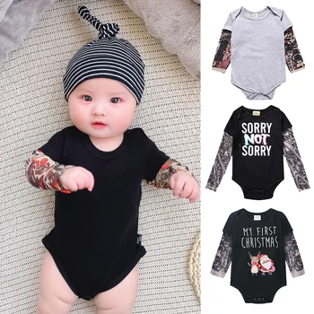 Baby Body Za dječake i Djevojčice, Kombinezon u patchwork stilu s tetovažama, Odijelo za Novorođenčad, Casual odjeća Za malu Djecu, Dječje odjeće, Body