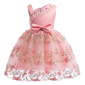 Haljina s izvezenim cvijećem za djevojčice, Ljetno novi сетчатое elegantan haljinu mala princeza Božićni poklon za rođendan, dječje odjeće od 2 do 10 godina