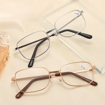 Naočale za čitanje u metalnom ivicom, Vintage Naočale za dalekovidost, bloker plavo svjetlo, Zaštita očiju, Naočale za dalekovidnost