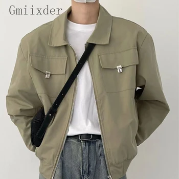Proljeće-jesen svakodnevni univerzalni jakna za dječake sa slobodnim igle na munje, Elegantan, jednostavan kaput, Japanska radna odjeća, kaputi, kratki jakna-бомбер