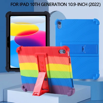 Silikonska torbica sa 4 утолщениями Cornors i stalak za iPad 10.9 2022 (iPad 10. generacije) A2757 A2777 A2696 šok-dokaz Funda Kids