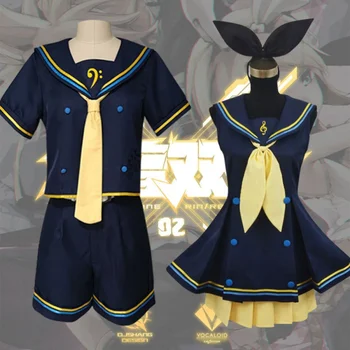 Nova uniforma мику Rin Len na Halloween, setove, kostime za Косплея, Majice, Kratke hlače, pribor, ženski muški kostim