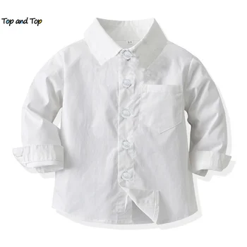 proljeće-Jesen Хлопковая košulja gospodina za dječake, svakodnevne majice s dugim rukavima, bluza za djecu, večernji majice za male dječake