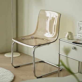 Mobilni Ulični Dizajnerska stolica Transparentno Uredski Akril stolica u Skandinavskom stilu, Blagovaona Toaletni stol za zurke Stuhl Esszimmer, Akril namještaj SQC