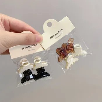 Slatka Mini-bobby pin od prozirne plastike Желеобразного boje, Boja bobby pin s lukom sa strane, bobby pin sa strane, koreanska verzija