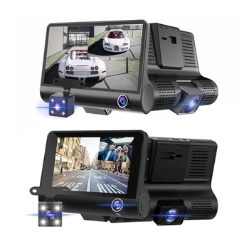 -inčni LCD ekran, 1080P s 3-kanalnog kamera za auto kamere 1080P video recorder Dashcam DVR-Pribor za kamere unazad