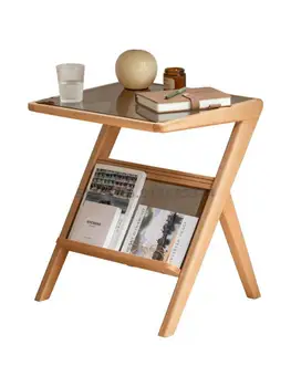 Приставной stol od punog drveta Moderan minimalistički stol za pohranu u spavaćoj sobi bukve, jednostavan mali stan u skandinavskom stilu, dnevni boravak, početna strana