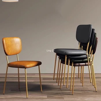 Luksuzni blagovaona stolice sa zlatnim nogama, Dizajn Kompaktan Минималистичное stolicu za odrasle, Moderan namještaj salona za uljepšavanje