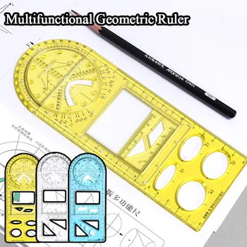 1 komplet multi-funkcionalni Geometrijskih linija, Mjerni uzorak za crtanje, Mjerni alat, Školski student, Ured Arhitektura, Mjerna Linija