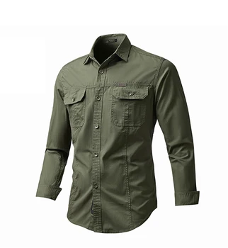Хлопковая košulja s dugim rukavima, muška monotono dnevne košulja Velike veličine, kvalitetna košulja u stilu милитари za lov, pješačenje, proljeće