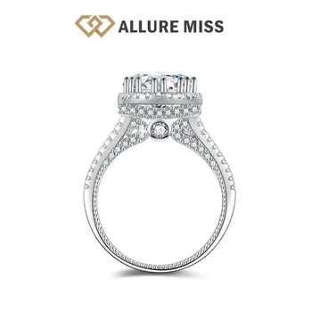 Vjenčani prsten 2CT Dcolor Prošlo Dijamant Test Geometriju Ovjesa Pjenušava Umetnut Dijamant Dijamant-Rez 100% 925 Sterling Srebra