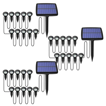 3X10 U 1 Solarna Svjetla na otvorenom Vodootporan Solarna lampa za travnjak Solarna lampa za uređenje vrtnog pjesme Bazena