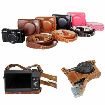 Prijenosni Torbica od umjetne kože, torba za fotoaparat, torbica za Canon PowerShot G7 X Mark III G7X3 G7XIII, zaštitna torbica s ramenom remen