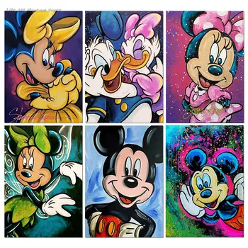 5D Diamond slikarstvo Zbirka Disney Mickey Mouse Puni Krug Ručno DIY Na Red Diamond vez vještački dijamant Poklon za doma Dekor
