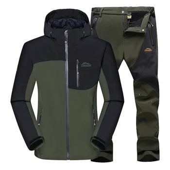 Zimsko ulične ветрозащитное vodootporan kaput u stilu милитари, runo pješačkih jakna Softshell, oprema za kampiranje, Penjanje, Ribolov, Škola jakna + hlače