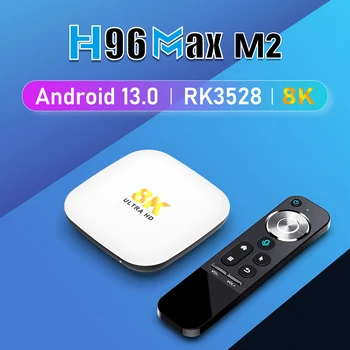 Mrežna pojedinca ili kućanstva H96max M2 BT 5,0 RK3528 Android TV Box Ethernet LAN WIFI6 Podrška za Android 13,0 8K 64GB 32GB, 16GB Ultra HD