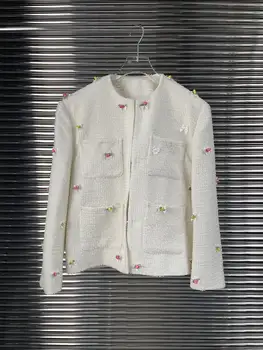 2023 nova ženska moderna kvalitetna jakna s okruglog izreza i dugim rukavima 0907