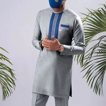 Afrička muška odjeća za muškarce, Bluza i hlače, Odijela od dva predmeta, Majica Homme 2023, odjeća za gospodina
