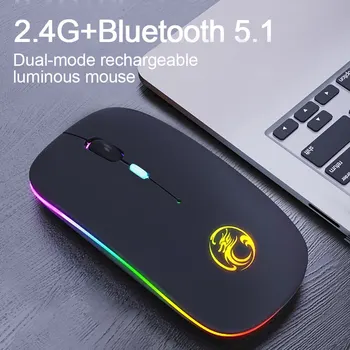 Bežični miš IMICE RGB E-1300 Računalni tiha led USB miš Punjiva Ergonomski laptop Pc10 metara Učinkovito udaljenost