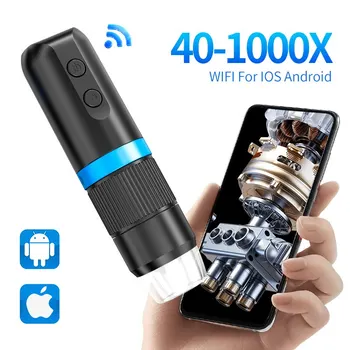 Bežični Digitalni mikroskop 50X-1000X 1080P Bežični Prijenosni mikroskop s podesivim držačem za iPhone i Android Phone