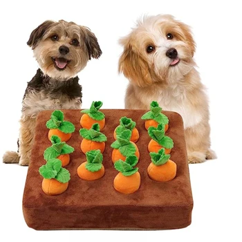 Interaktivna igračka za pse, mat обнюхивания kućne ljubimce za vježbanje osjeta mirisa i sporo jedenje, stres, pliš igračke-slagalice za pse sa 12 морковками