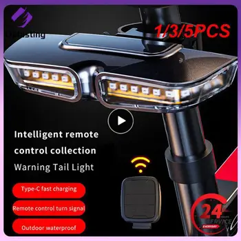 1/3 / 5PCS Lampica signala skretanja bicikla, Bežični daljinski upravljač, bljeskalica, prednja svjetla za bicikl, USB Punjiva dugo svjetlo sprijeda