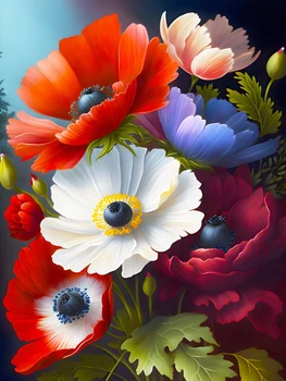 Cvijeće Mama, Vlasulje, Slika po brojevima Za odrasle, postavlja 