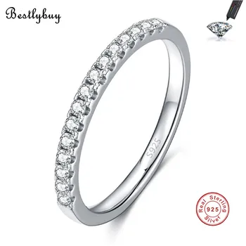 100% Srebro 925 Sterling, муассанит, certificirani dijamantni prsten test Canon Classic D Color VVS Jasnoća, vjenčani prsten, na veliko