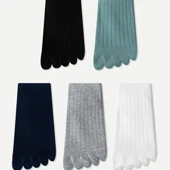 Sportske čarape na щиколотке s pet prstiju, Pamučne Muške Prozračna Oblik Čarape s zaštitu od Trenja, Bez Čarapa
