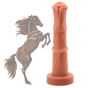 Imitacija penisa u stilu konja - Realistične teksture i dizajna, silikon za sigurnost tijela, osniva se na присоске za oslobađanje ruku