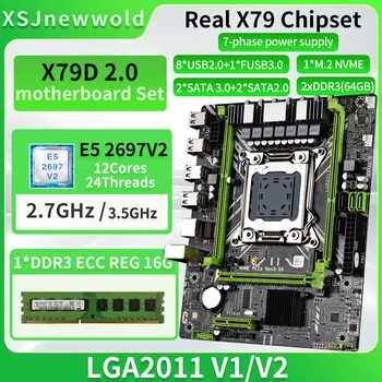 Kit matične ploče X79D2.0 procesor E5 2697V2 i memorije DDR3 REG 1 * 16G = 16 GB Dual-channel LGA2011 NVME M. 2 SATA3.0 Xeon Kit