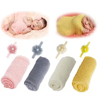 Topla prodaju, 2 kom., slatka je elastično dječja čipkan deka, papir za pakiranje, cvjetni povez za glavu, rekvizite za snimanje fotografija novorođenčeta, dječje odjeće za snimanje slika od dva dijela