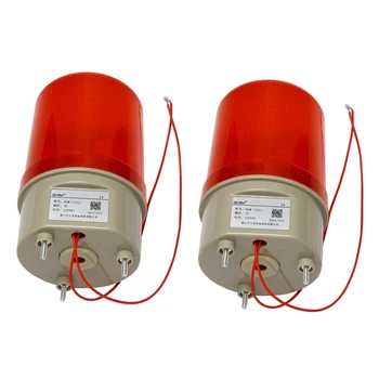 2X Industrijska Treperi zvučni alarm, BEM-1101J 220V Crvene led signalne svjetiljke, Акустооптическая alarm