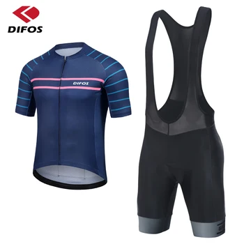 DIFOS Muške Biciklističke Setove Ljetnim MTB Kratkih rukava, Kratke hlače-Bibs, Reflektirajućim MTB Mayo, Anti-UV, Prozračna Biciklistička Odjeća Azijske Veličine