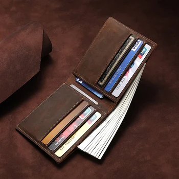 Starinski tanak muški novčanik od prave kože, držač za kreditne kartice, jednostavan torbicu za muškarce