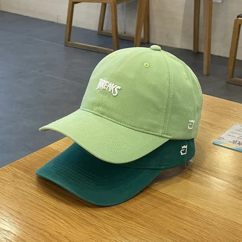 Bejzbol kapu za parove u korejskom stilu, mali zeleni jednostavan moderan kapu Ins sa širokim poljima