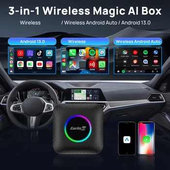 Bežični Carplay Android Auto Smart Box WiFi 2,4 + 5G Wifi adapter QCM 8-Jezgreni procesor 6125 Inteligentni modul Ugrađen GPS Glonass