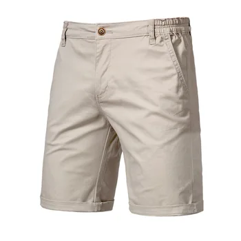 2023 Nove Ljetne Ravnici kratke hlače Muške Kvalitetne Svakodnevne Poslovne Muške kratke hlače s fleksibilnim gumicom u struku 10 boja Plaža kratke hlače 100% Pamuk